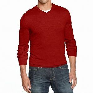 MSRP $75 Club Room Men's Sweater Cheery Pullover V-Neck Solid Size XL